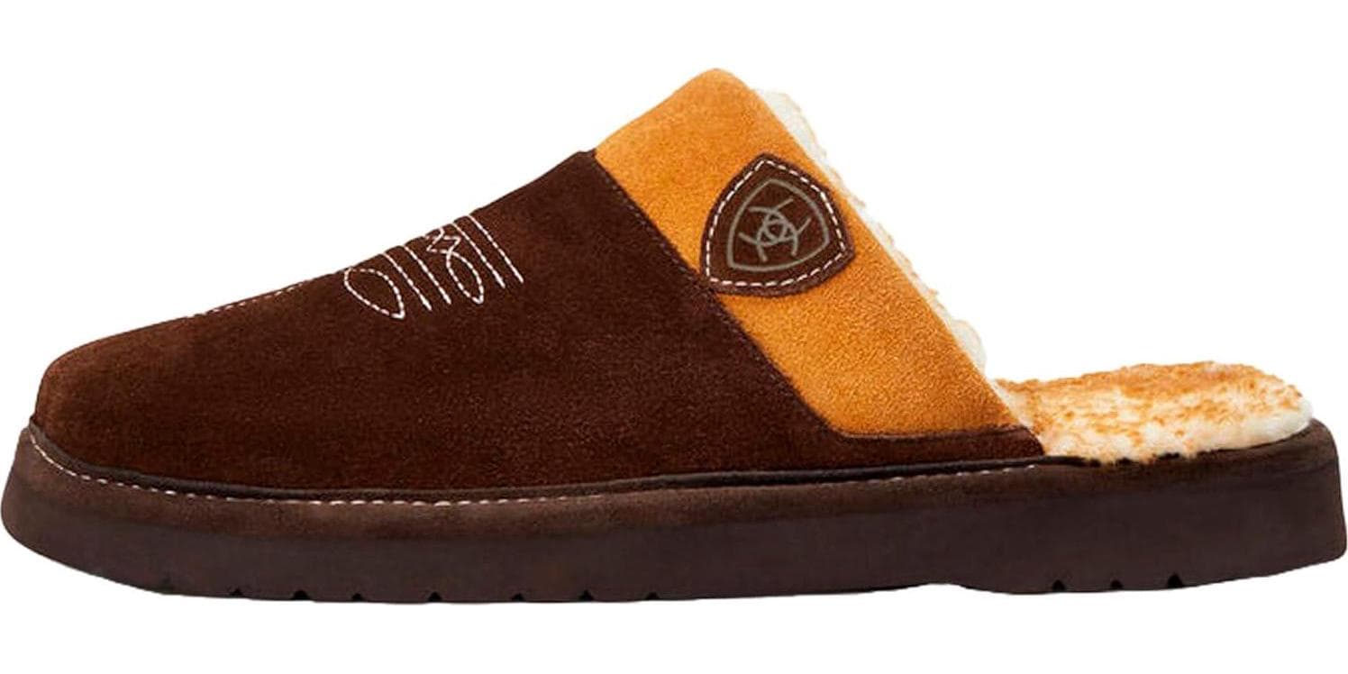 ARIAT Men’s 2842 Silversmith Outdoor Indoor Western Suede Foam Cushioned Square Toe Slipper