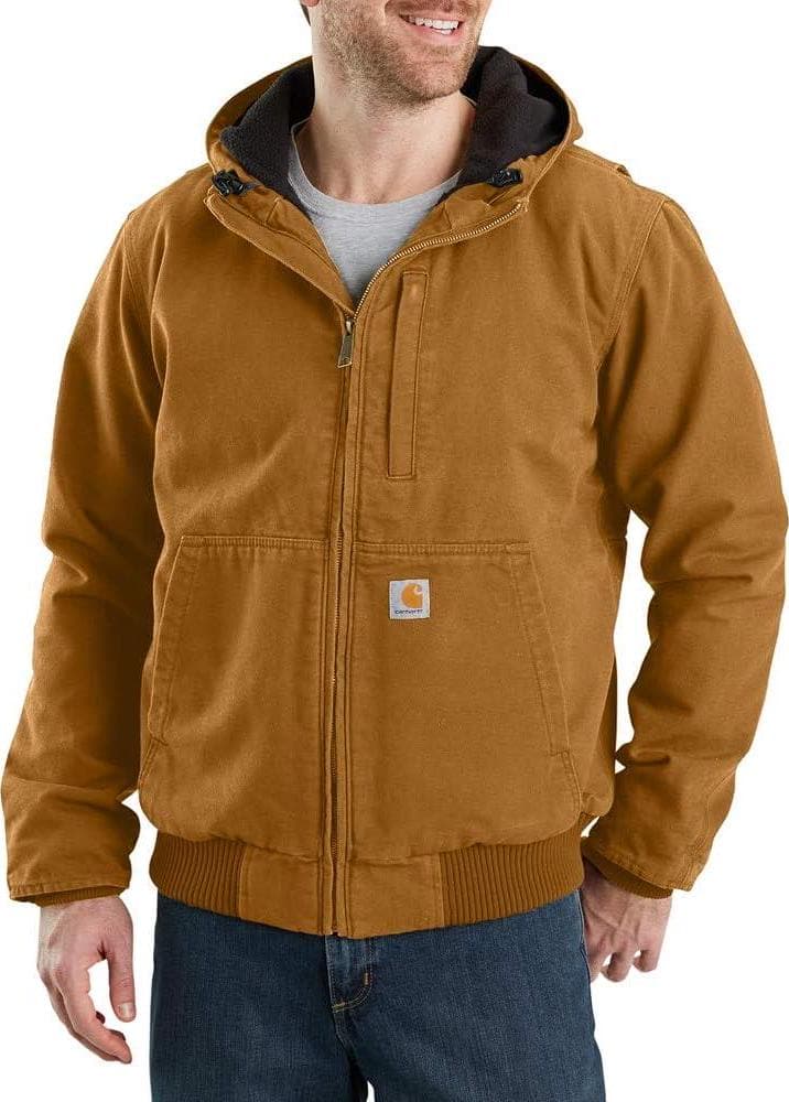Carhartt Men’s Full Swing Loose Fit Washed Duck Fleece-Lined Active Jacket