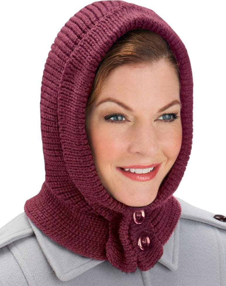 Collections Etc Cozy Unisex Buttoned Hat