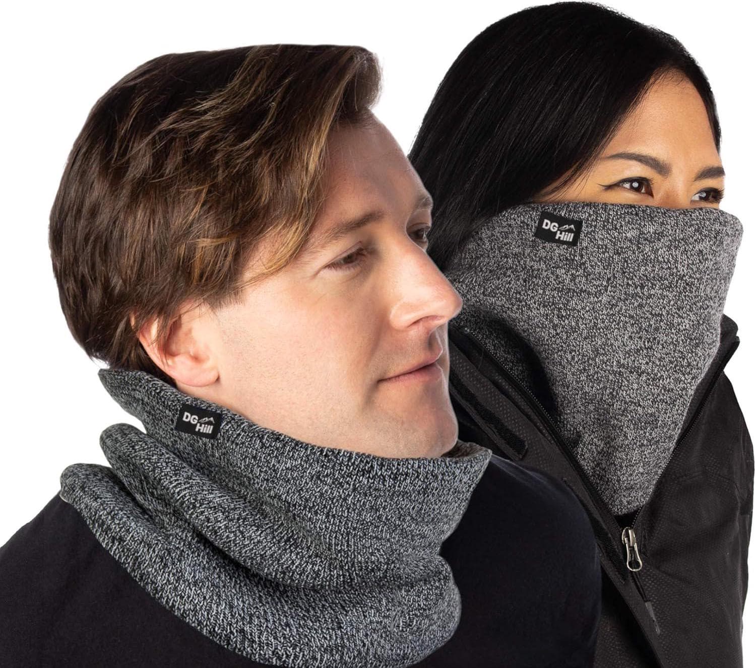 DG Hill Winter Neck Warmer – 2 Pack Face Mask Cold Weather – Neck Gaiter for Men Women Thick Thermal Fleece Lined Ski Outdoor