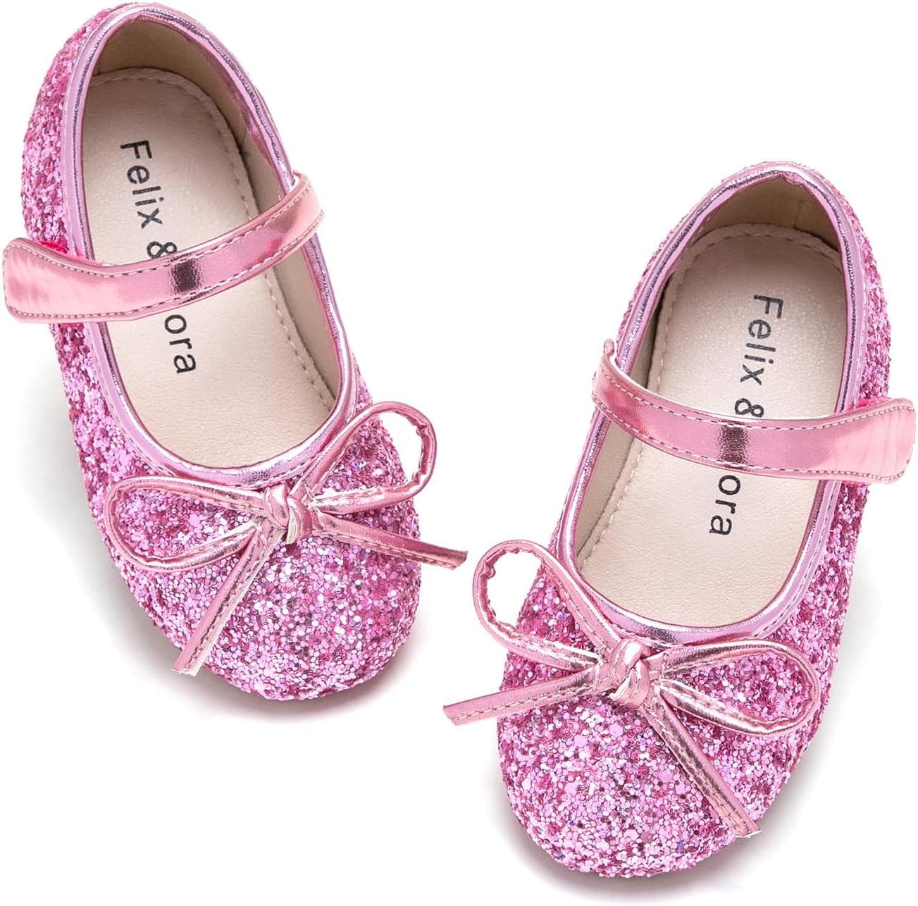Felix and Flora Toddler Flower Girl Dress Shoes – Girl Ballet Flats Party School Shoes Wedding