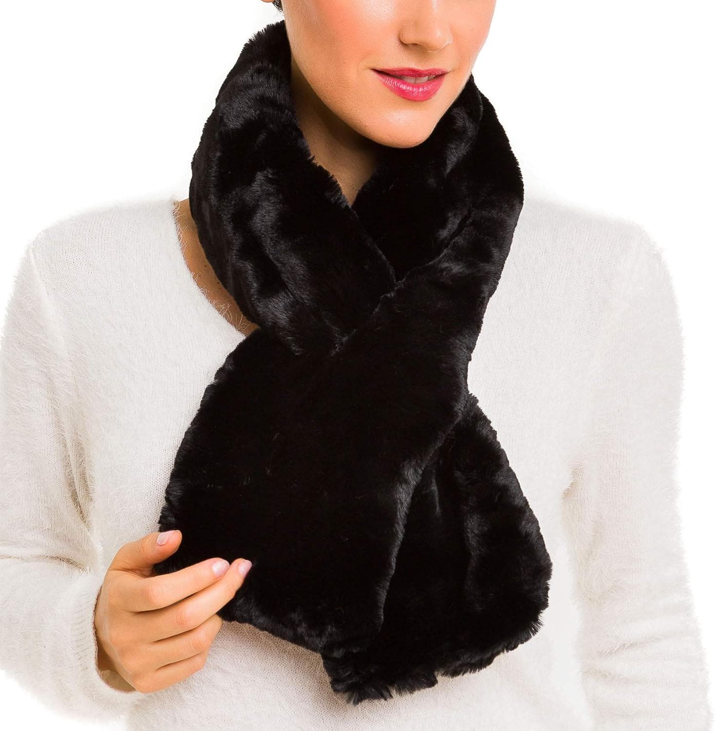 Fur Collar Scarf for Women Faux Fur Scarves Neck Shrug for Fall Winter Coat Dress