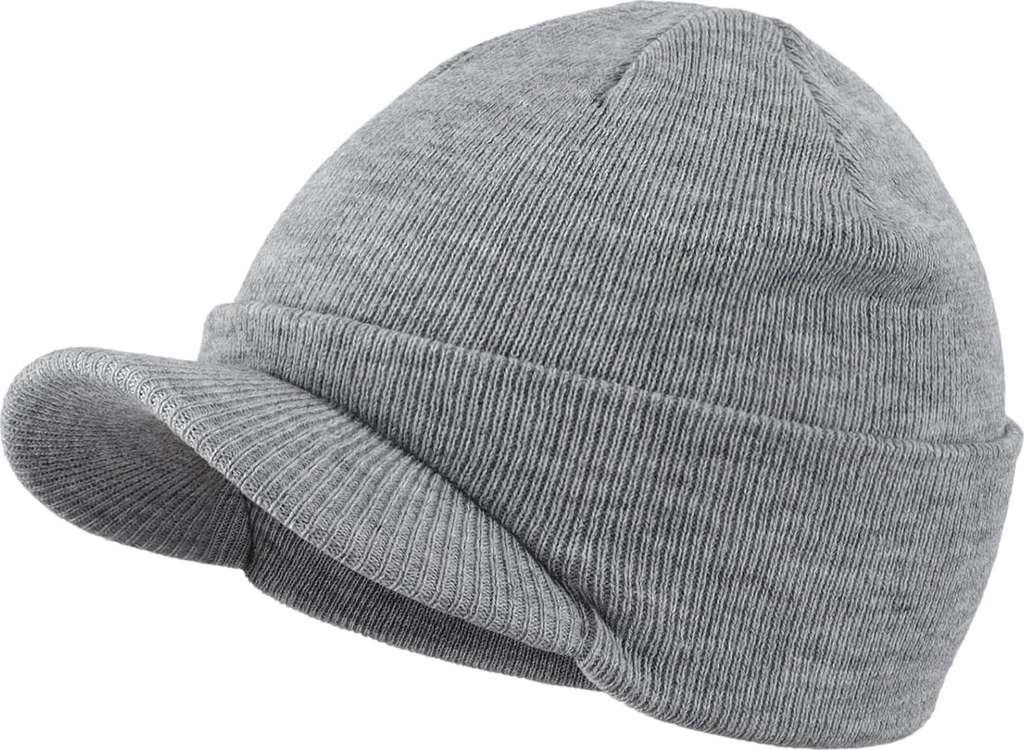 Home Prefer Men’s Winter Beanie Hat with Brim Warm Double Knit Cuff Beanie Cap