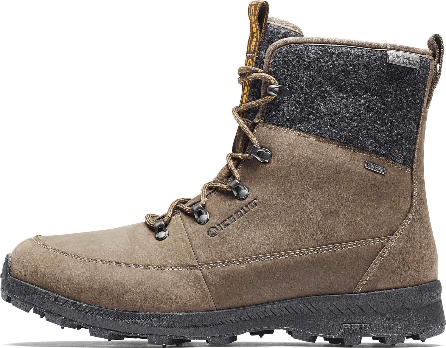 Icebug Mens Adak BUGrip Winter Hiking Boot with Carbide Studded Traction Sole