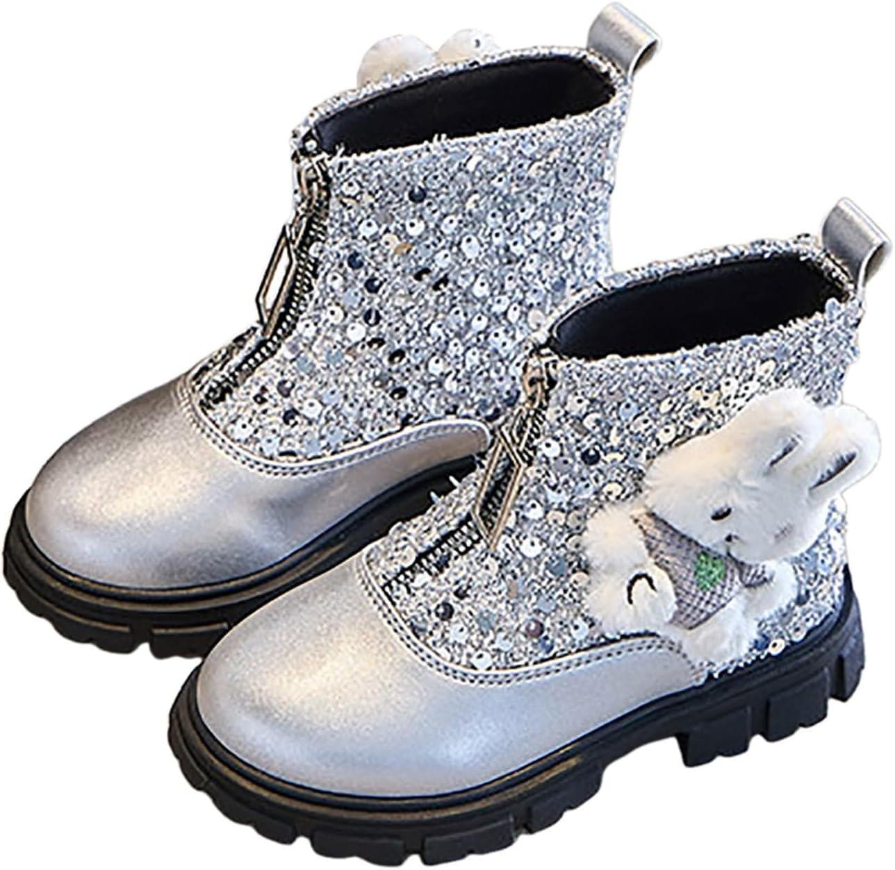 IWIHMIV Girl Snow Boots Girls Winter Boots Winter Boots Girls Kids Cute Snow Boots Waterproof Outdoor Cute Short Winter Boots