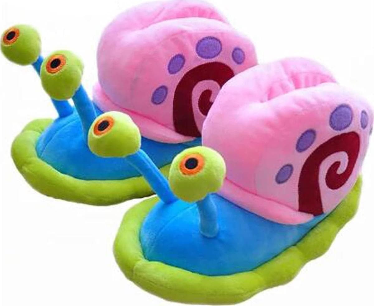 LIZIFIMO Unisex Winter Cute Gary Snail Slippers Women Lovely Cartoon Snail Slippers Female Couples Warm Home Cotton Slippers Flat Flip Flops Plush Shoes