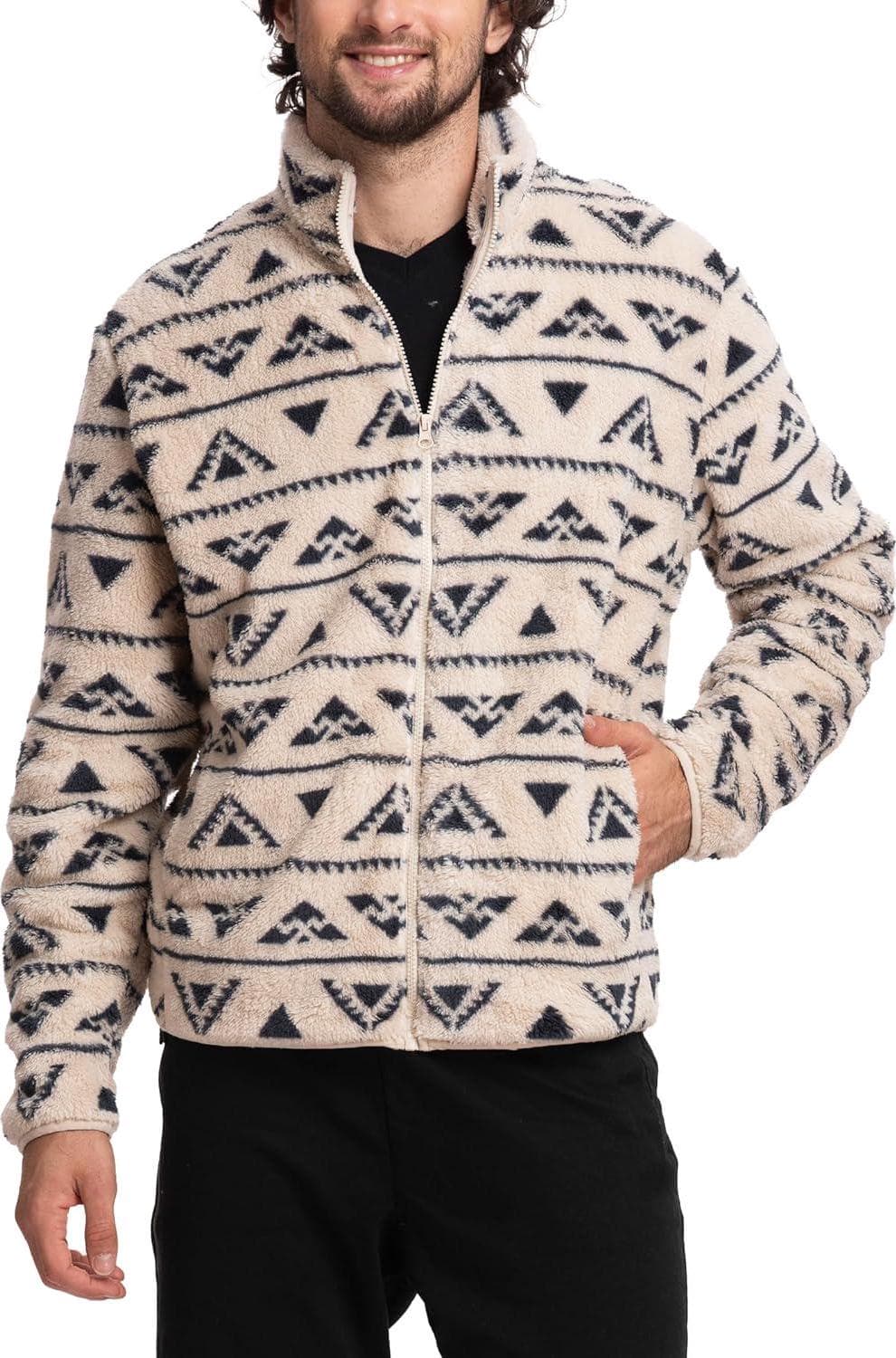 Mad Dog Men’s Sherpa Jacket Ultimate Fuzzy Sweater for Men, Fleece Winter Coats, Mens Cold Weather Jackets