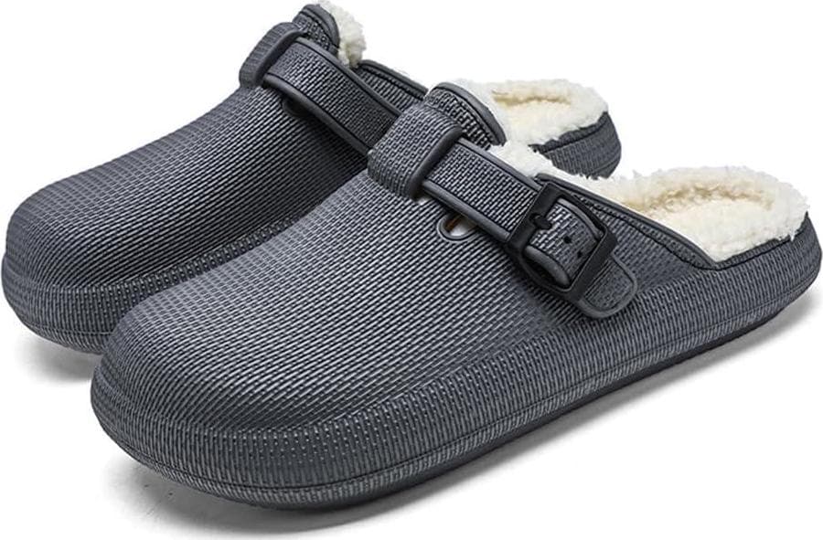MGGMOKAY Unisex Winter Garden Shoes Fur Lined Clogs Warm House Slippers Indoor Outdoor Mules