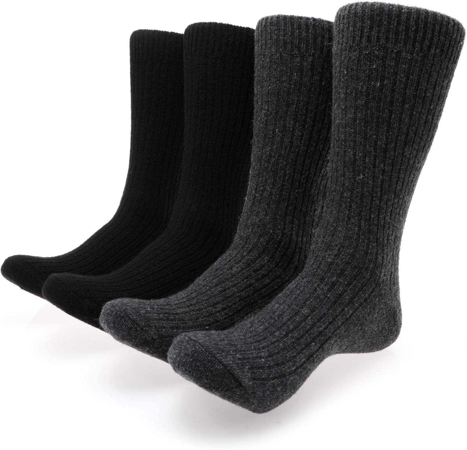 MIRMARU Men’s Premium 4 Pairs Wool Classic Thick Winter Warm Crew Socks Collection