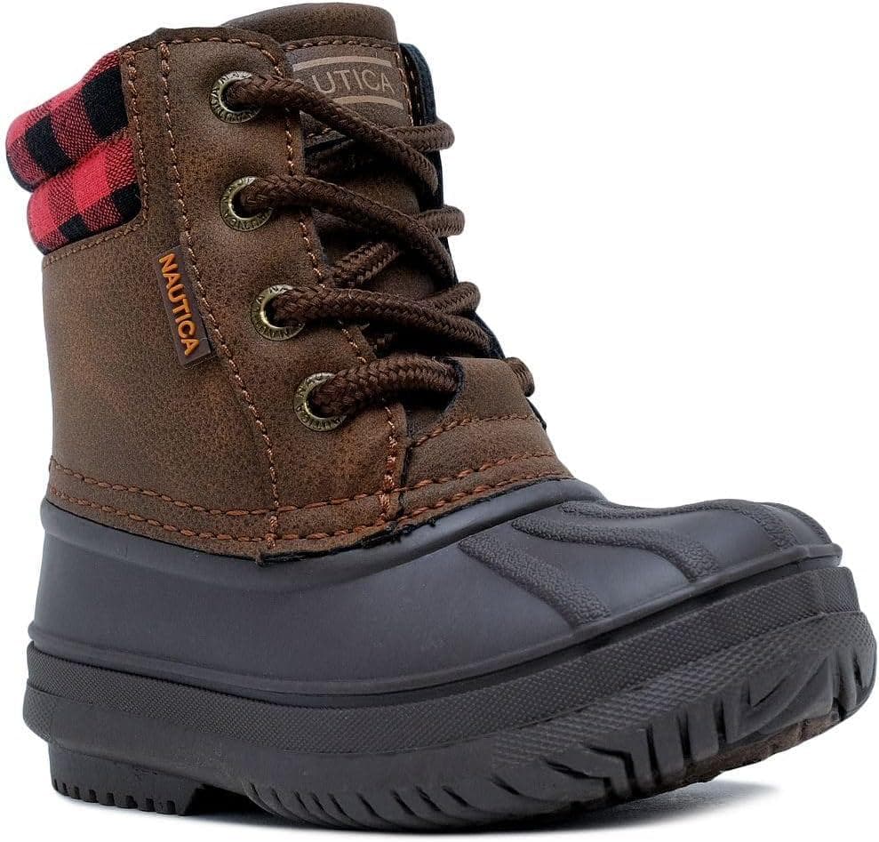 Nautica Kids Boys and Girls Duck Boots Kids Waterproof Rain Snow Boots Insulated Winter Boots (Toddler/Little/Big Kid)