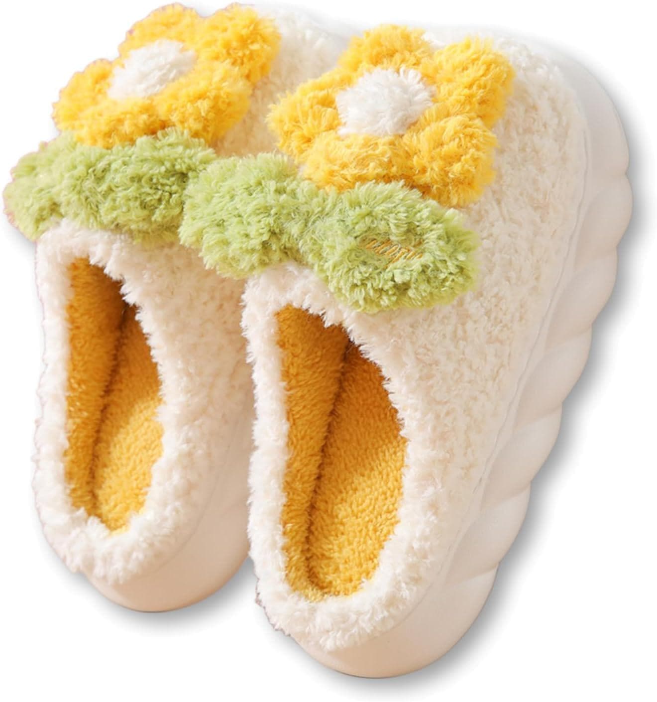 Plush Floral Slippers Adult Women s Men s Warm home Indoor Non-Slip Flowers for Winter Comfort