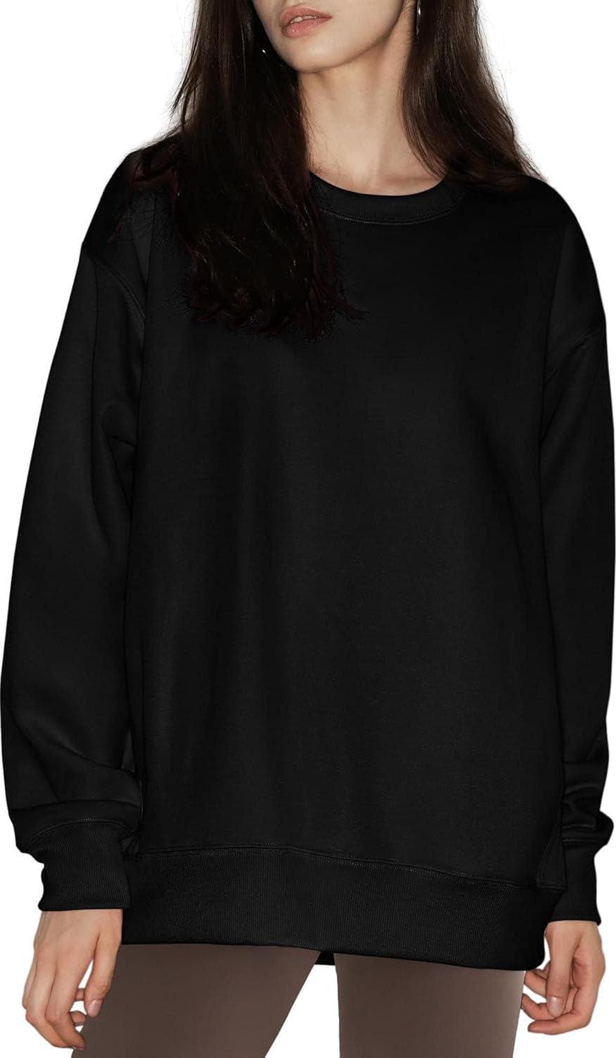 PUMIEY Women’s Oversized Sweatshirts Fleece Crew Neck Hoodies with Pockets Long Sleeve Pullover Tops Three-No Collection