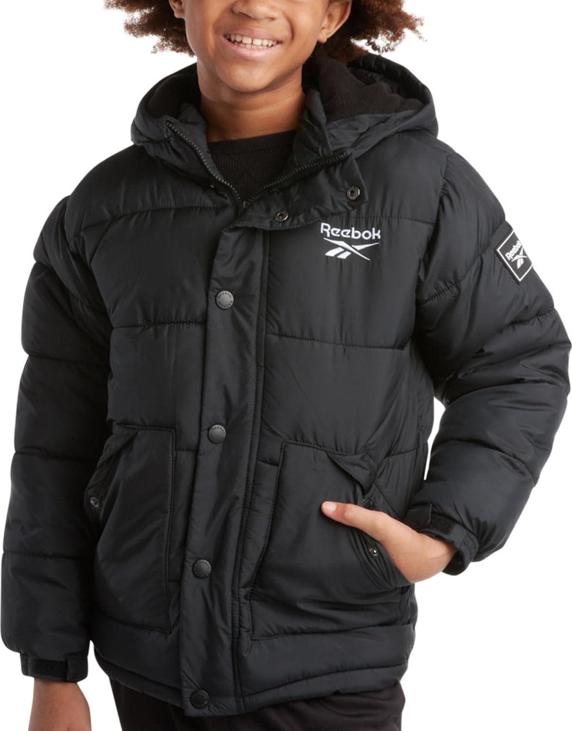 Reebok Boys’ Winter Coat – Heavyweight Quilted Puffer Snow Parka – Weather Resistant Ski Jacket for Boys (8-20)
