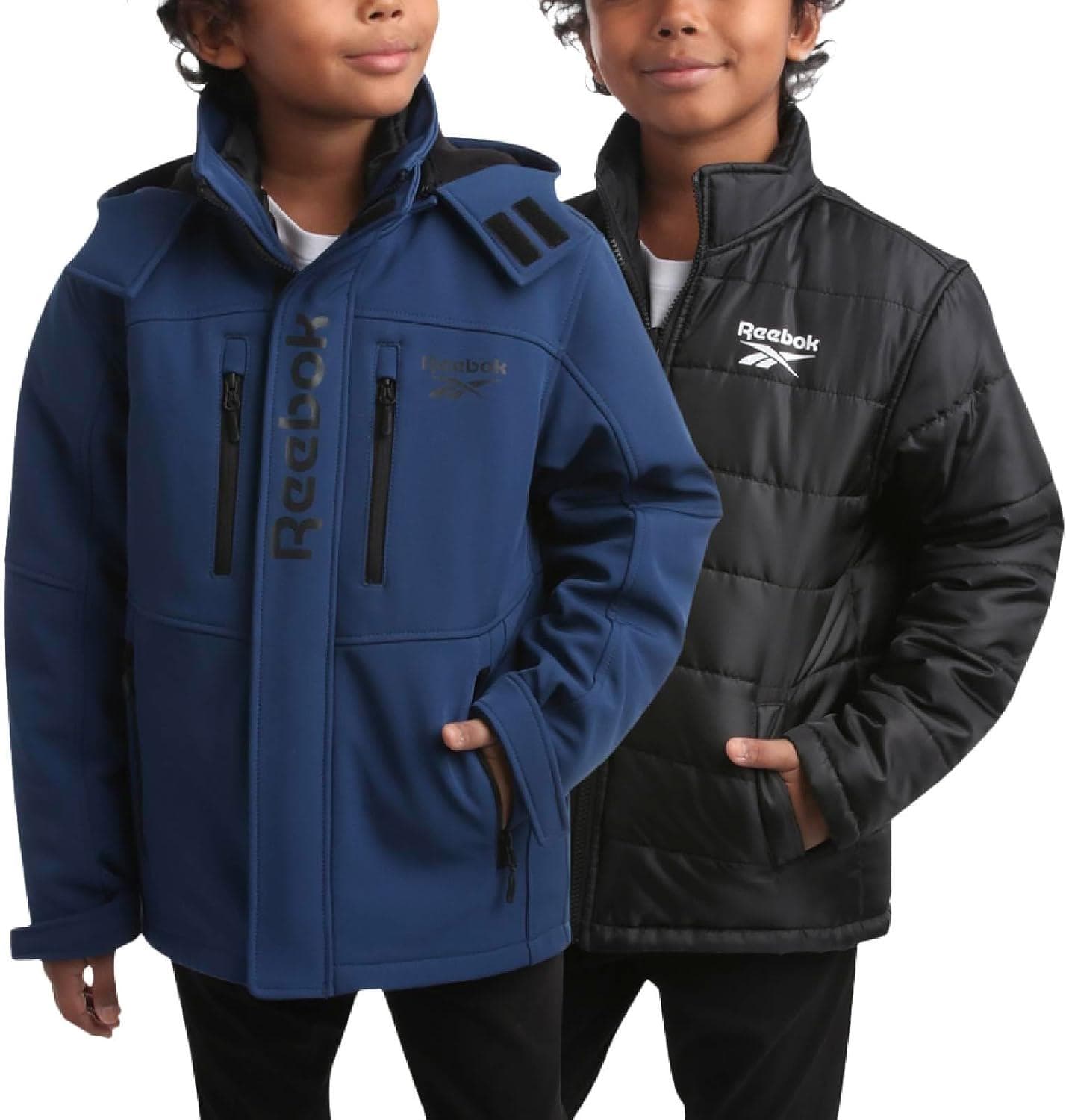 Reebok Boys’ Winter Coat Waterproof Softshell Jacket with Removable Puffer Parka System Ski Jacket for Boys (8-20)