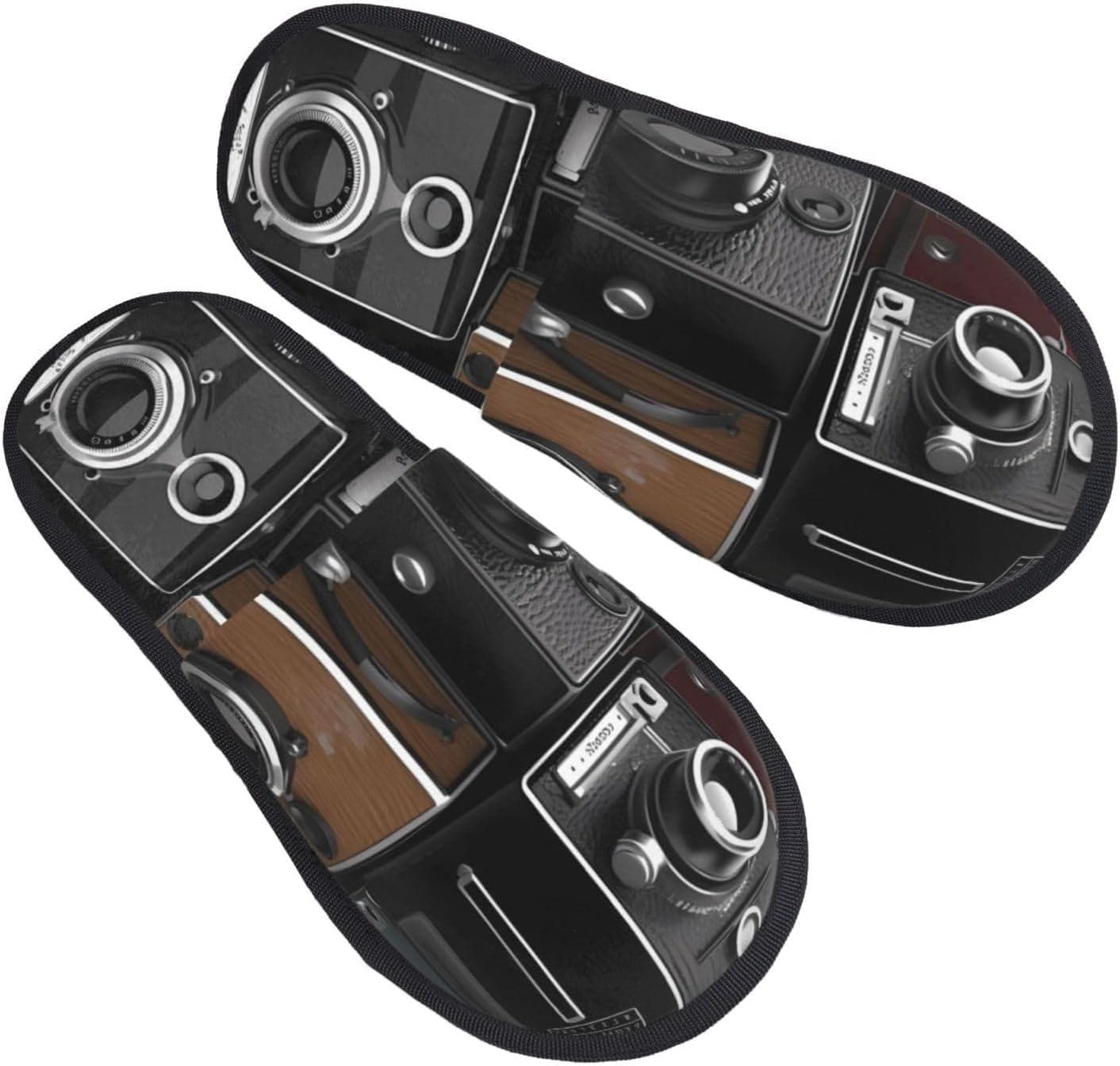 Retro Cool Camera Collection Slippers for Women Men Winter House Slipper Indoor Outdoor Fuzzy Slippers Slip-on Memory Foam Slippers
