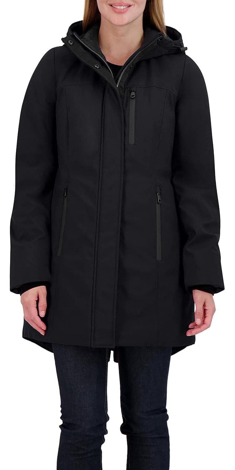 Sebby Collection Women’s Winter Coat, Warm Hooded Puffer Parka Jacket, Puffy Faux Down Insulated Wind and Water Repellent