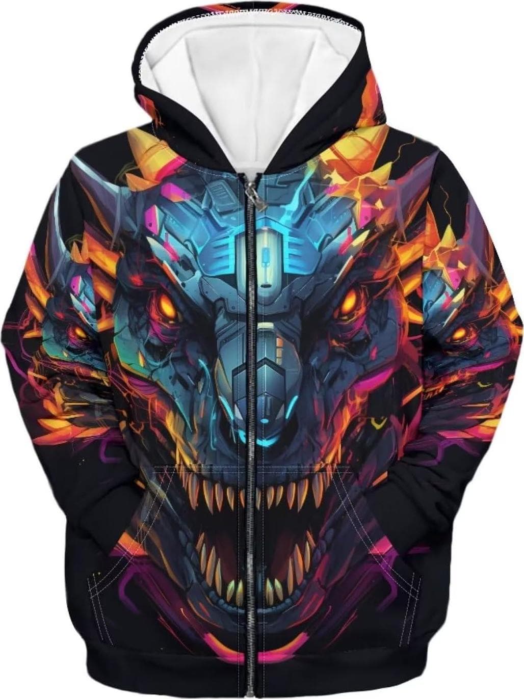 Soft Loose Fit Boys Animal Print Zip Up Hoodies with Pockets Comfort Hooded Jacket