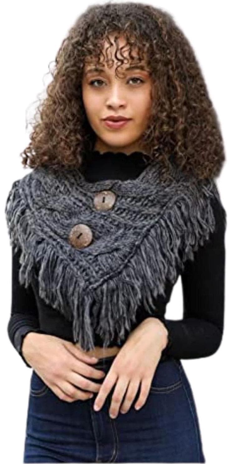 TD Collections Women’s Winter Warm Button Accent Cable Knit Infinity Scarf – YS3680