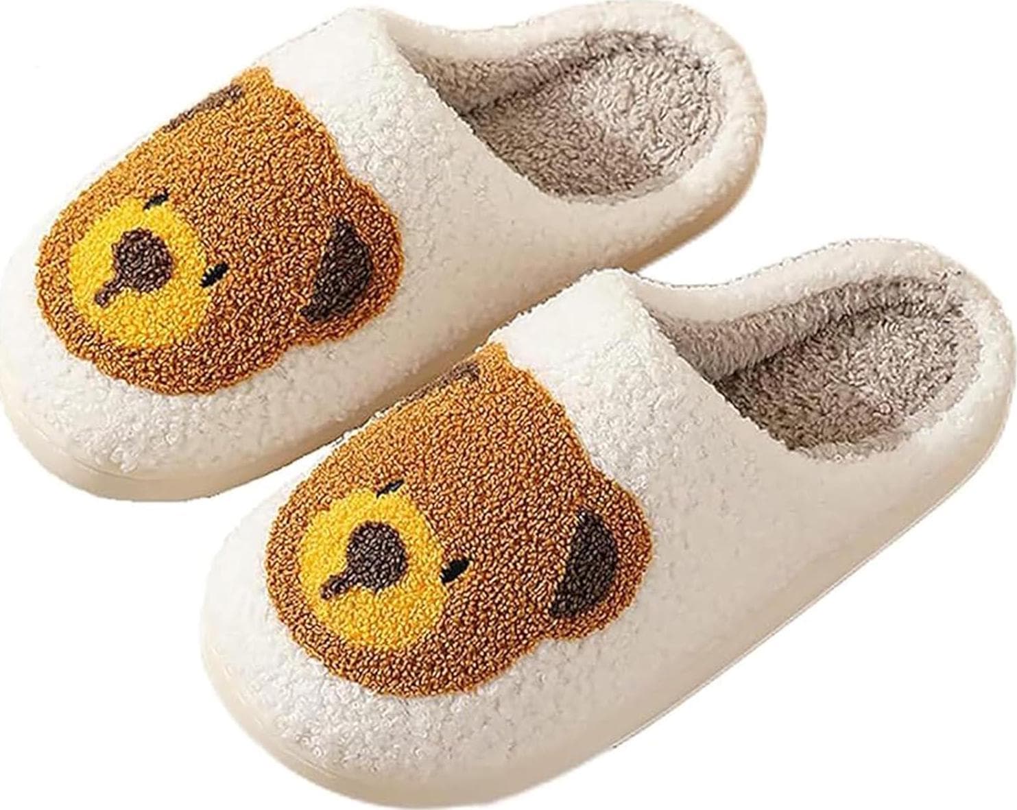 Teddy Bear Slippers for Women Men Fuzzy Memory Foam Kawaii Cartoon Animal Slippers Winter Warm Fluffy Shoes