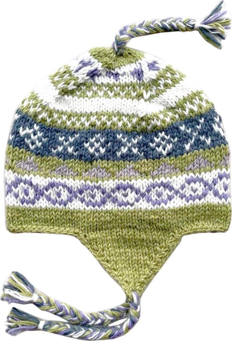 THE COLLECTION ROYAL Woolen and Fleece Lined Fair Isle Knitted Winter String Ear Flap Beanie Hat for Women and Men