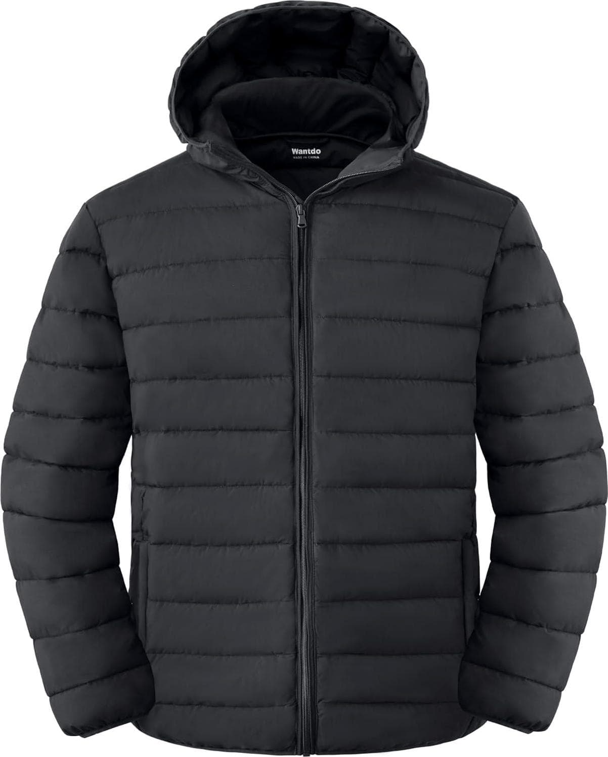 wantdo Men’s Big and Tall Lightweight Puffer Jacket Quilted Warm Winter Coat Windproof Winter Jackets with Hood