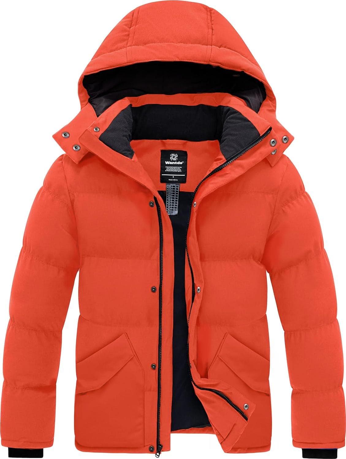 wantdo Men’s Hooded Winter Coat Puffer Jacket Thicken Bubble Coat Winter Parka