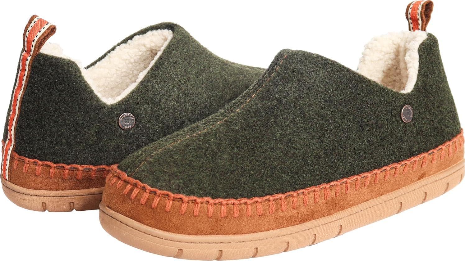 Weatherproof Vintage Men’s Felt Bootie Slipper, Poppy Seed, 11-12