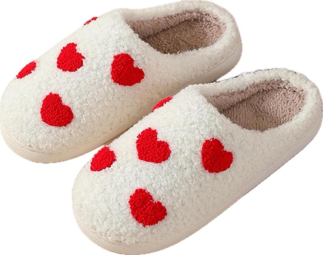Women’s Men’s Cute Retro Strawberry Cherry Slippers Hat Boots Slippers Valentine’s Day Slippers Plush Soft Memory Foam House Home Shoes