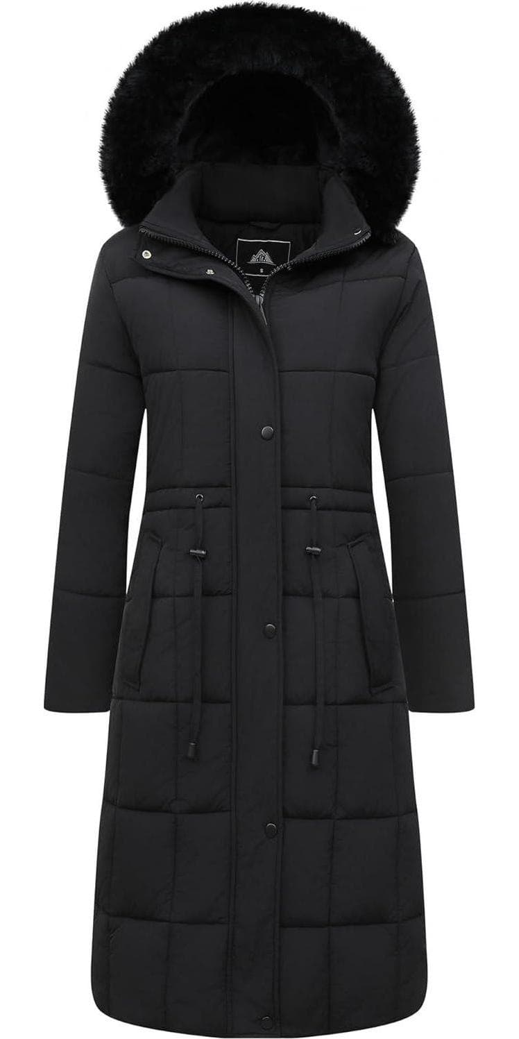 Women’s Waterproof Long Winter Coat Thickened Down Alternative Jacket Warm Puffer Jacket Hooded Parka
